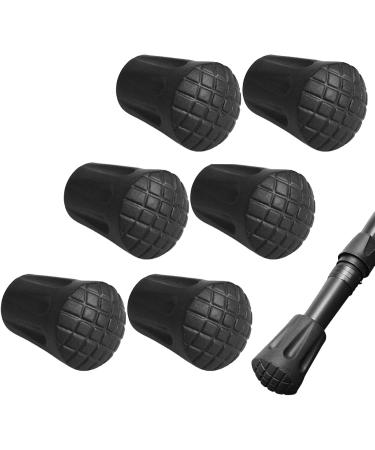Hiking Poles Tips - Walking Stick Tips Rubber - Non-Slip and Shock Absorption Rubber Walking Stick Tips Black 11mm Diameter 30pcs - Buy Online on GoSupps.com
