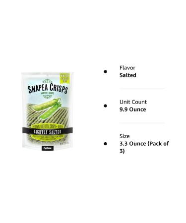 Harvest Snaps Snapea Crisps Lightly Salted 3.3 Oz Pack of 3 - Healthy Snack Option - Buy Online on GoSupps.com