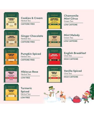 VAHDAM Merry Christmas - Christmas Tea Gift Set (9 Individual Tea Bags Pack of 2) Limited Edition | Gluten Free Non-GMO | - Buy Online on GoSupps.com