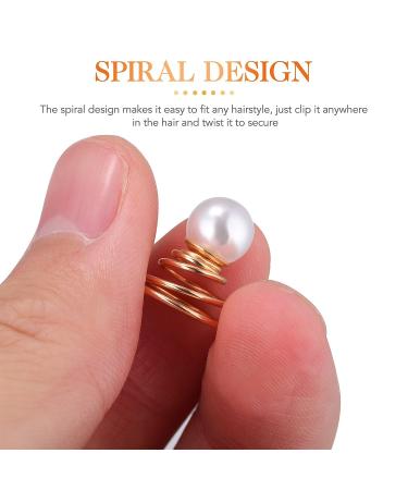 Lurrose 12pcs Golden Pearl Spiral Hair Pins for Wedding Prom Party - Bridal Hair Clips - Buy Online on GoSupps.com