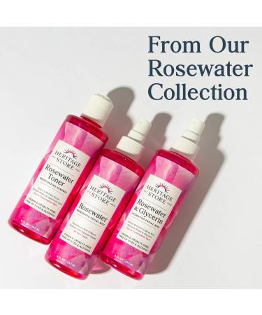 HERITAGE STORE Rosewater & Glycerin Bundle | Hydrating Facial Mist for Dewy Radiant Skin | No Dyes or Alcohol 8oz 4oz - Buy Online on GoSupps.com