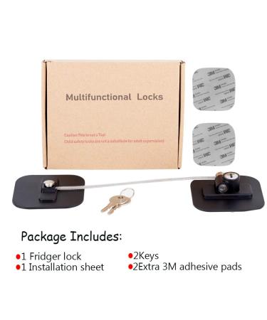 Childproof Refrigerator Lock - Fridge and Freezer Security with Keys (Black, 1 Pack) - Buy Online on GoSupps.com