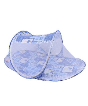 JUMUU Thin Summer Mosquito Net for Children,Portable Folding Baby Travel Bed Crib Baby Cots Newborn Foldable Crib (Navy Blue)