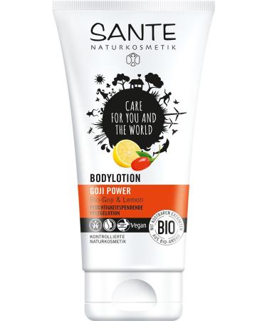 Sante natural cosmetics body lotion goji power smooth skin feeling refreshed and revitalized vegan organic extracts & camellia oil 2x150ml double pack