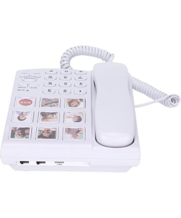 LIKJ Big Button Corded Phone LD 858HF Hands-Free Dial Photo Memory Desktop Telephone One-Touch Dialing Landline Phones with 7 Home Number 1 SOS Number 1 Meal Order Number for Seniors Elderly Home - Buy Online on GoSupps.com