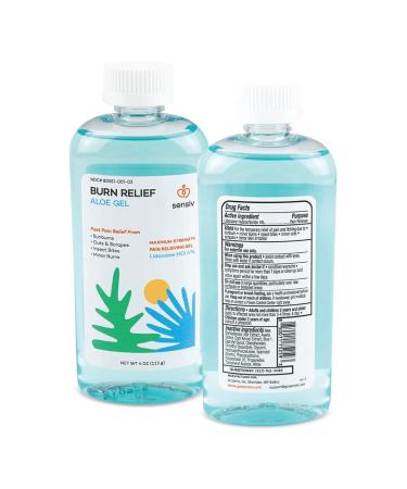 Sensiv Aloe Vera Gel for Sunburn Relief with Lidocaine Maximum Strength 4%, Solar Recovery for Cooling & Soothing