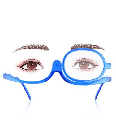 Agate magnification make-up glasses rotating make-up glasses with a lens and unidirectional enlargement foldable reading glasses indispensable make-up tool for women (blue) blue 3