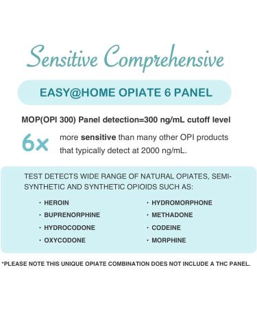 5 Pack EasyHome 6 Panel Instant Urine Drug Test - Most Sensitive Opiate/Opioids Test - MOP BUP BZO COC MTD OXY - #EDOAP-865 - Buy Online on GoSupps.com