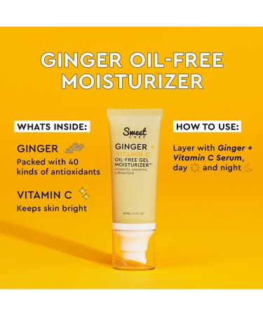 Sweet Chef Ginger + Vitamin C Oil-Free Gel Moisturizer with Hyaluronic Acid, Turmeric, and Niacinamide | Antioxidant-Rich Daily Moisturizer for Hydrated, Even Skin Tone - Buy Online on GoSupps.com