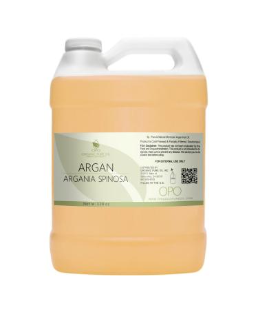 Deodorized Argan Oil - 128 oz/ 1 Gallon 100% Pure Morocco Partially Filtered Unscented Non-GMO Vegan Carrier Oil for Skin Hair Face Body- Hydrating Nourishing Soothing - DIY Soaps Creams