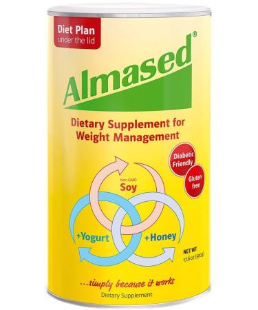 Almased Meal Replacement Shake - Low-Glycemic High Plant Base Protein Powder- Nutritional Weight Health Support Supplement - Original Flavor - 17.6 oz 1.1 Pound (Pack of 2)