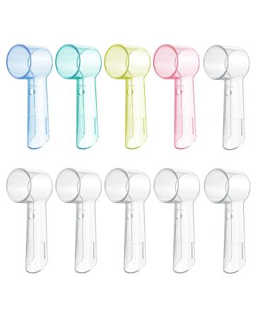 10 PCS Electric Toothbrush Cover Portable Toothbrush Head Covers Electric Toothbrush Covers Head Cap for Home Outdoor Camping Hiking(6 Transparent Pink Yellow Blue Green)