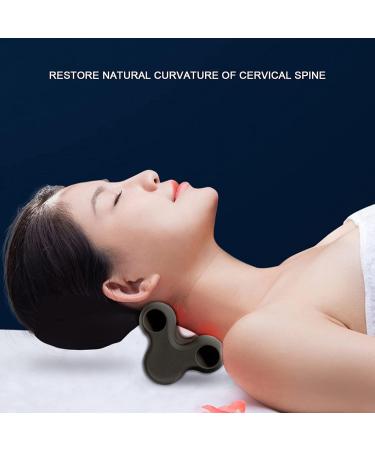 Neck Protection Cervical Tensile Device - Neck & Shoulder Relaxer Support Pillow for Pain Relief | Home Use Neck Tractor for Spine Curvature - Black - Buy Online on GoSupps.com