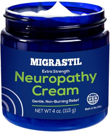 Basic Vigor Migrastil Neuropathy Relief Cream Extra Strength for Feet Legs and Hands. Made in The USA. Vegan and Cruelty-Free Non-Greasy Gentle Non-Burning with Cooling Effect (4 oz.)