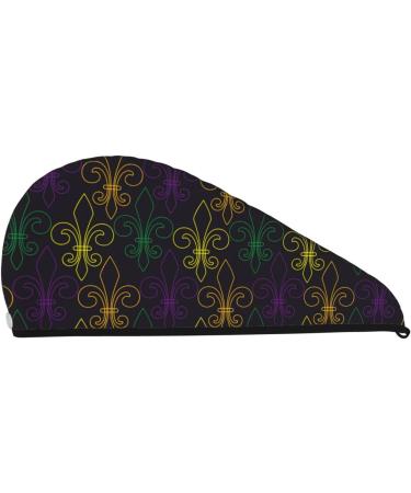 Mardi Gras Carnival Microfiber Hair Towel | Soft Super Absorbent Wrap for Long Curly & Thick Hair - Quick Dry Coral Velvet - Buy Online on GoSupps.com