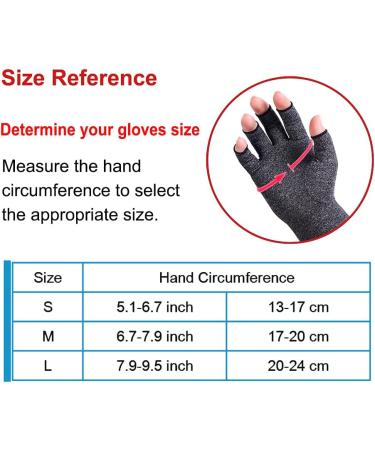 2 Pairs Arthritis Compression Gloves Fingerless for Women Men - Relieve Rheumatoid Osteoarthritis - Grey M - Buy Online on GoSupps.com
