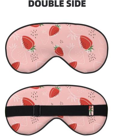 Cute Strawberry Print Sleep Eye Mask | Soft Eyeshade with Elastic Strap | Perfect for Travel & Night Sleeping - Buy Online on GoSupps.com