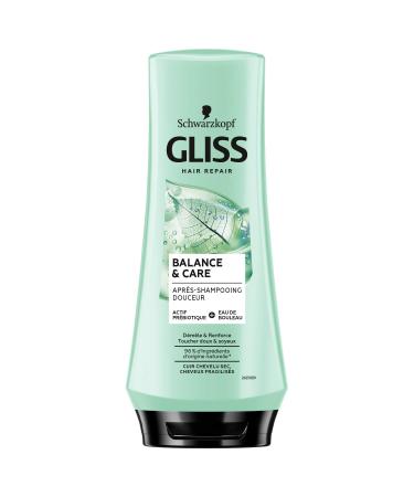 Schwarzkopf - Gliss - Balance&Care Conditioner - Dry scalp/weakened hair - Soft and silky touch - 96% ingredients of natural origin - 200ml bottle