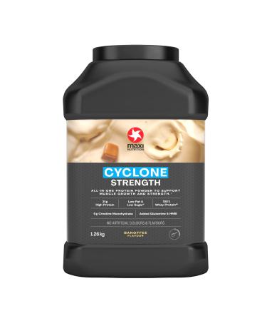 MaxiNutrition - Cyclone Banoffee - Premium Whey Protein Powder with Added Creatine Low in Sugar and Fat Vegetarian-Friendly - 31g Protein 204 kcal per Serving 1.26kg Banoffee 1.26 kg (Pack of 1)
