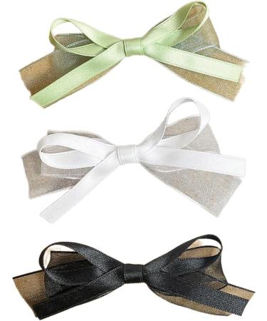 AJOIDR Ribbon Elegant 2000s Style Side Clip Hair Clip Elaborate Fairy Style Large Bowknot Balletcore Green-2pcs - Buy Online on GoSupps.com