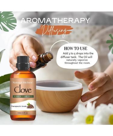 Natural Riches Pure Clove Essential Oil 4 Fl Oz - Therapeutic Grade for Tooth Ache & Muscle Relief - Teeth, Gums, Skin, and Hair Care - Buy Online on GoSupps.com