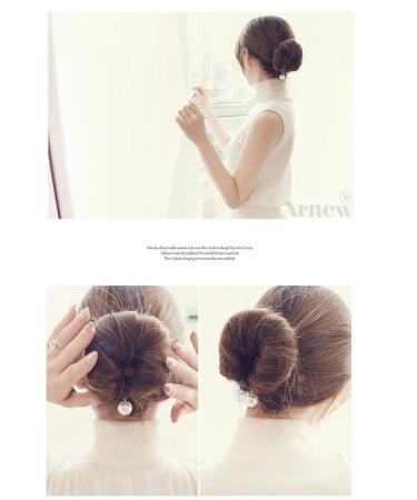 Womens Hair Styling Tools: 2 Pcs Pearl Foam Sponge Donut Bun Maker Clip - DIY Hairstyle Accessories - Buy Online on GoSupps.com
