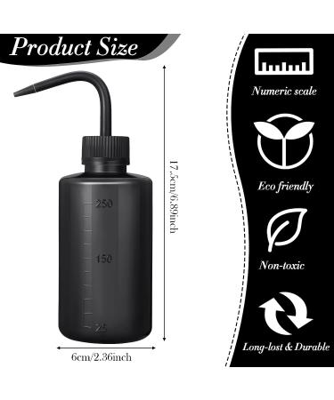 Nuogo 9 Pcs Tattoo Wash Bottle Set - 250ml Lab Squeeze Bottles for Eyelash Extensions & Succulent Watering - Safety Rinse Bottle in Black - Buy Online on GoSupps.com