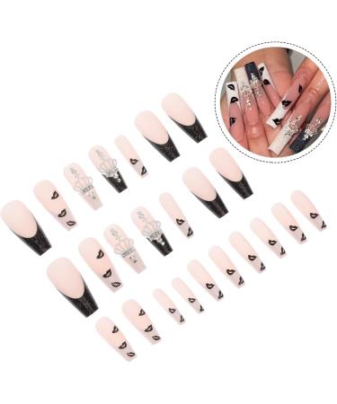 minkissy 1 Set French Coffin Nail Decorative False Nail French Nails Tips Diva Press False Nails Tips Fake French Nails Cute Fake Nails Fake Nail Ornaments Suite Tape Plastic - Buy Online on GoSupps.com