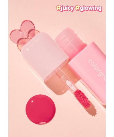 COLORGRAM Juicy Drop Tint 02 Peach Dew | Highly Pigmented Lip Gloss & Glowing Stain - Buildable Blendable Fruity Colors - Buy Online on GoSupps.com