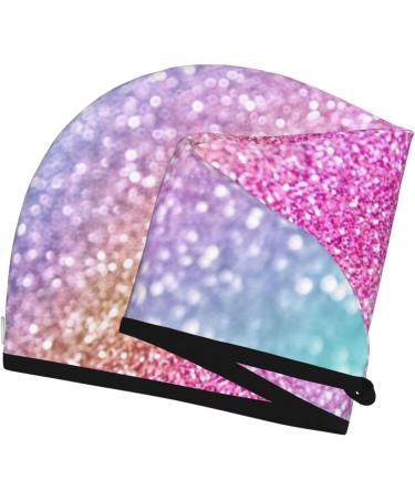 Buy Fun Rainbow Pink Microfiber Hair Towel - Super Absorbent Wrap for Women Quick Dry Hair Cap for Long Curly & Thick Hair - Buy Online on GoSupps.com