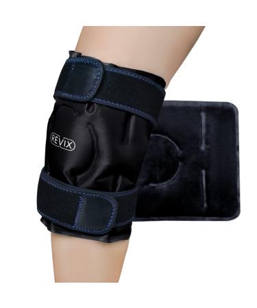 REVIX Ice Wraps for Knee Pain Relief Reusable, Knee Ice Pack with Cold Compress Therapy for Knee Replacement Surgery, Injuries, Swelling, Bruises and Arthritis, Black
