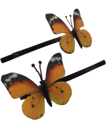 Topkids Accessories Beautiful Bejewelled Womens Hair Grips for Events Prom Bride or Flower Girl Womens Hair Clip Bobby Pins Kirby Grip Accessory Fabric Butterfly Orange - Buy Online on GoSupps.com