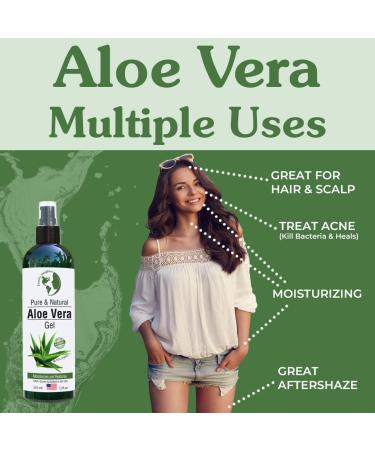 Organic Aloe Vera Gel 99.75% - 12 oz | For Face, Hair, Acne, Sunburn, Bug Bites, Rashes, Eczema - Buy Online on GoSupps.com