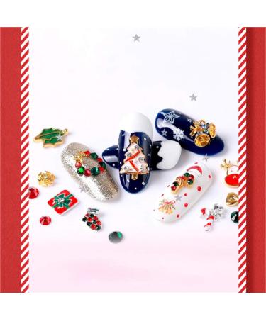 Lurrose 3D Christmas Metal Nail Studs Gems Xmas Nail Crystal Jewels Winter Holiday Nail Stickers Manicure Tips Wraps for Woman Girl Christmas Nails Art Decoration Supplies Style 3 3 Sets - Buy Online on GoSupps.com