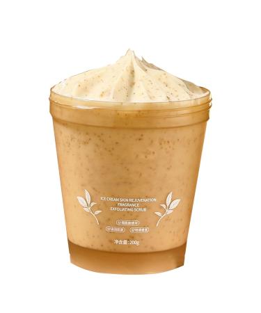 Nourishing Essential Body Care Ice Cream Scrub Exfoliating Salt Scrub to Exfoliate & Moisturize Skin Deep Cleansing 7.1 oz Ultra Hydrating and Exfoliating (Oolong)