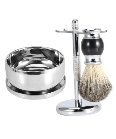 Men's Shaving Brush Bowl Set | Faux Hair Brush & Alloy Stand Holder | Premium Shaving Tools for a Perfect Shave - Buy Online on GoSupps.com