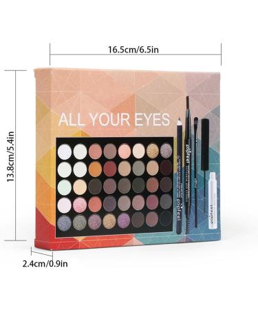 Eyeshadow Palette with Brushes | Eyeshadow Palette Makeup Set with Brush - 40 Colors Pigmented Matte Shimmers Metallic Neutral and Colorful Blendable Waterproof Eye Shadow Generic Set001 - Buy Online on GoSupps.com