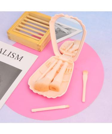 Yoseng Travel Makeup Brush Set - 5pcs Mini Cosmetic Brushes Kit with Mirror Case - Portable Pink Makeup Essentials for International Shipping - Buy Online on GoSupps.com