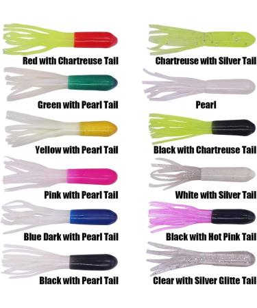 Crappie and Panfish Tube Bait Lure Kit - 130 Piece Set for Freshwater Fishing - Soft Plastic Worm Baits for Trout and Bluegill - Includes 120 Bodies and 10 Jigheads - Buy Online on GoSupps.com
