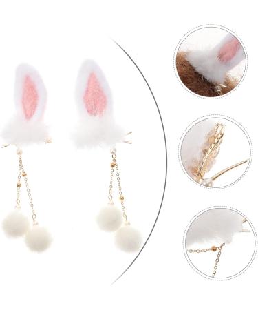 Beaupretty 1 Pair Bunny Ear Hair Clip Girls Tassel Hairpin Hair Accessories Hairpin for Girls Kids Tassel Hair Clips Bunny Ear Hairpin Women Tassel Hair Clip Hairy Child Plush Rabbit - Buy Online on GoSupps.com