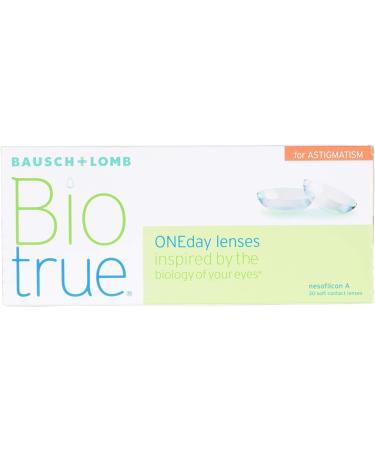 Bausch + Lomb Biotrue Oneday Toric Lenses for Astigmatism - Soft Daily Contacts 30 Pack BC 8.4mm Dia 14.5 Cyl -1.25 Axis 030 -3.75 D - Buy Online on GoSupps.com