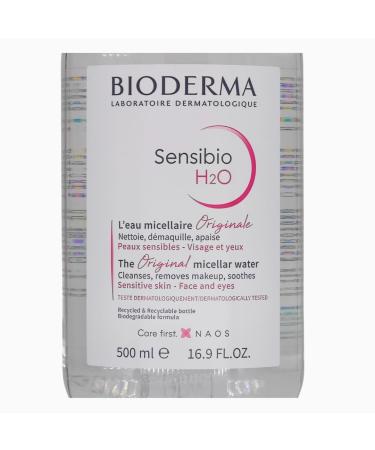 Bioderma Sensibio H2O Micellar Solution for Sensitive Skin - 2x 500ml | Gentle Cleaning Water & Makeup Remover | Strengthens Skin Barrier & Moisturizes | Buy Online Internationally - Buy Online on GoSupps.com