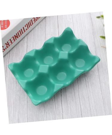 GLEAVI 6 Egg Holder for Fridge Eggs Countertop Egg Holder Practical Egg Tray Container Household Tableware Green 14.5x9.5x3.2cm - Buy Online on GoSupps.com