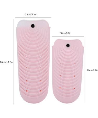 2 Pcs Heat Resistant Silicone Pouch Insulation Pink Gray Blue Heat Shield Holder Cover for Hair Straightener Crimping Iron Hair Waving Iron(Pink) - Buy Online on GoSupps.com