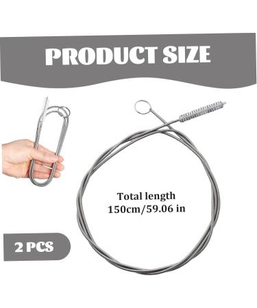 Drain Brush 2Pcs 59 Inch Flexible Drain Cleaning Brush Steel Long Pipe Cleaners Multi-Purpose Steel Pipe Cleaners for Cleaning Car Drain Fridge Drain & More - Buy Online on GoSupps.com