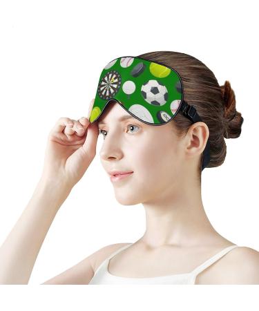 Sport Ball Pattern Sleep Mask - Adjustable Eye Cover for Men and Women | Block Light for Better Sleep and Travel | Nap Blindfold with Comfortable Strap - Buy Online on GoSupps.com