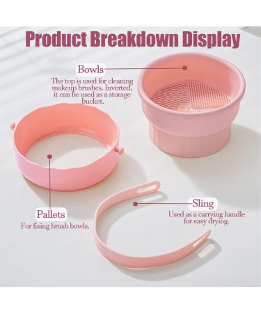 3-in-1 Makeup Brush Cleaning Mat & Silicone Cleaner | Professional Makeup Brush Cleaner - Pink 150ml - Buy Online on GoSupps.com
