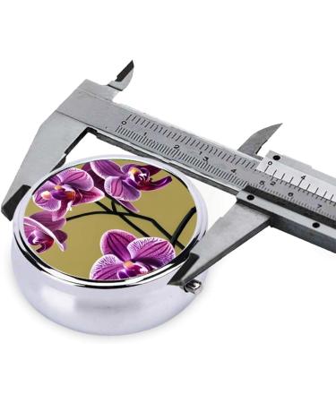 Beautiful Orchids Round Pill Box | 3 Compartment Travel Organizer | Portable Pill Box for Travel - Buy Online on GoSupps.com