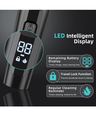 SweetLF Men's Electric Razor - Wet & Dry Cordless Rechargeable Rotary Shaver with Sideburns Trimmer IPX7 Waterproof LED Display Ultra-Lightweight for Travel Ergonomic Grip Blue - Buy Online on GoSupps.com