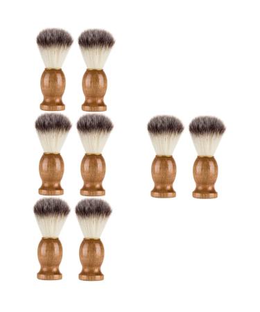 Angoily 8 STK shaving brush Razor soap brush hairdresser neck brush beard clean hair cleaning sets beard beard beard hairdressing brush shaving accessories soft fur shave manure man wood